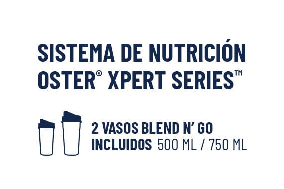 Licuadora personal Oster Xpert Series™ + 2 vasos Blend-N-Go BLSTXPN7002