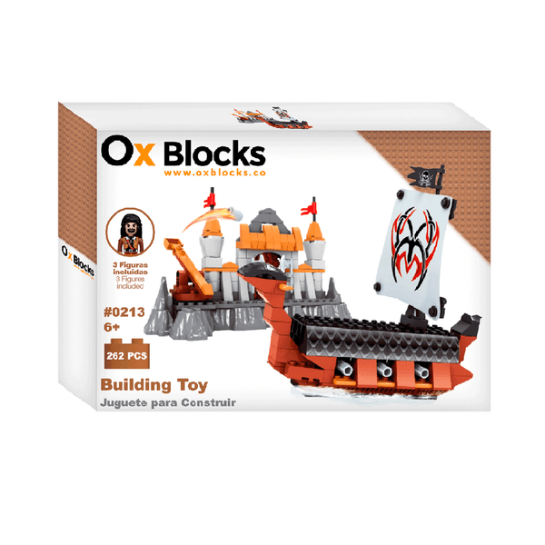 Set Barco Pirata para Construir 262 Piezas - OX Blocks