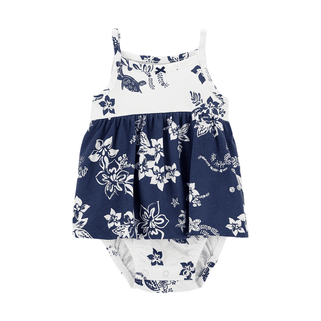 Set Vestido y Calzón Estampado Blanco y Azul Niñas - Carter's