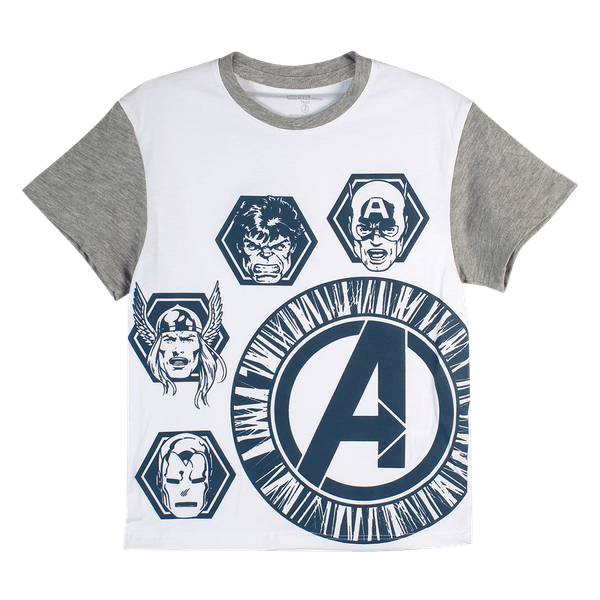 Camiseta Manga Corta Blanca Niños - Avengers