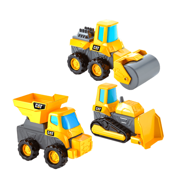 Set Camion de Carga-Bulldozer y Aplanadora - Caterpillar