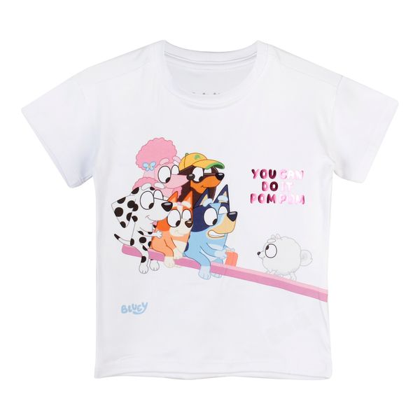 Camiseta Manga Corta Estampado Blanco Niñas - Bluey