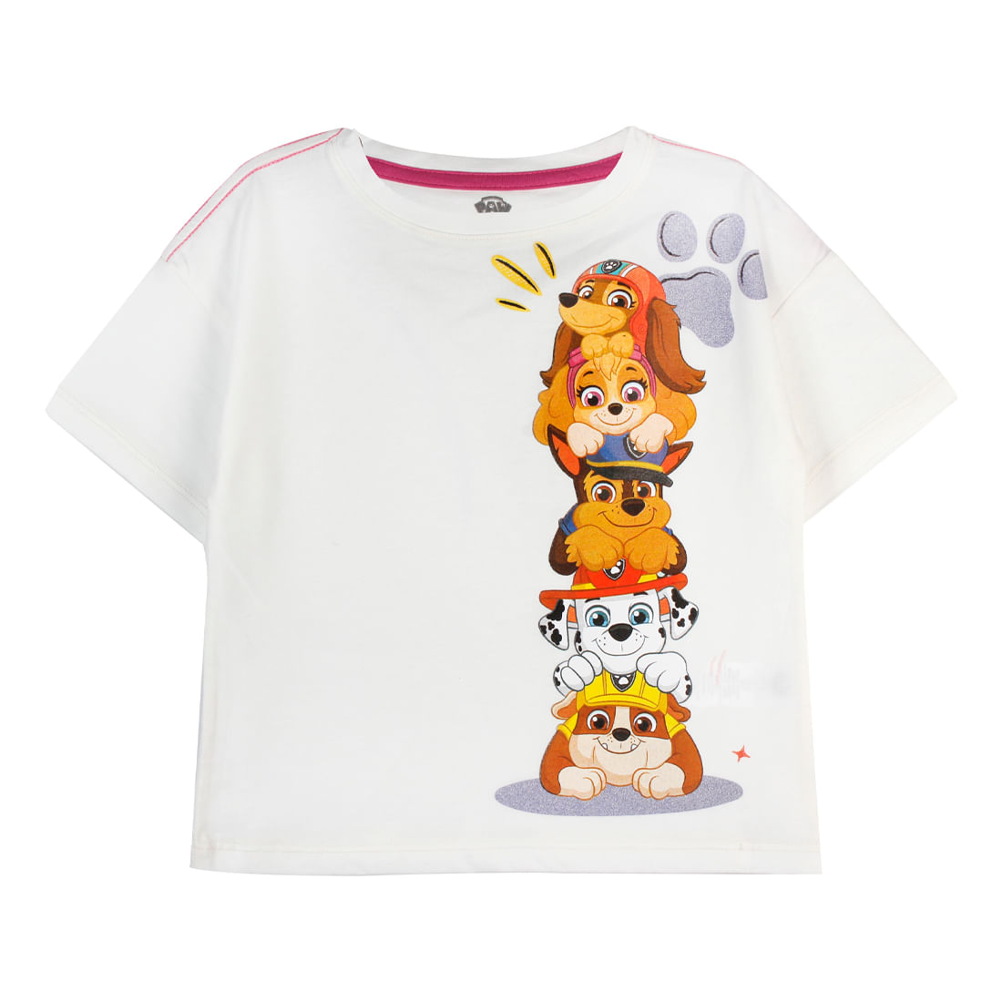Camiseta Manga Corta Estampada Blanca Niñas - Paw Patrol