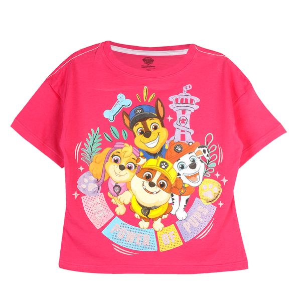Camiseta Manga Corta Estampada Rosada Niñas - Paw Patrol