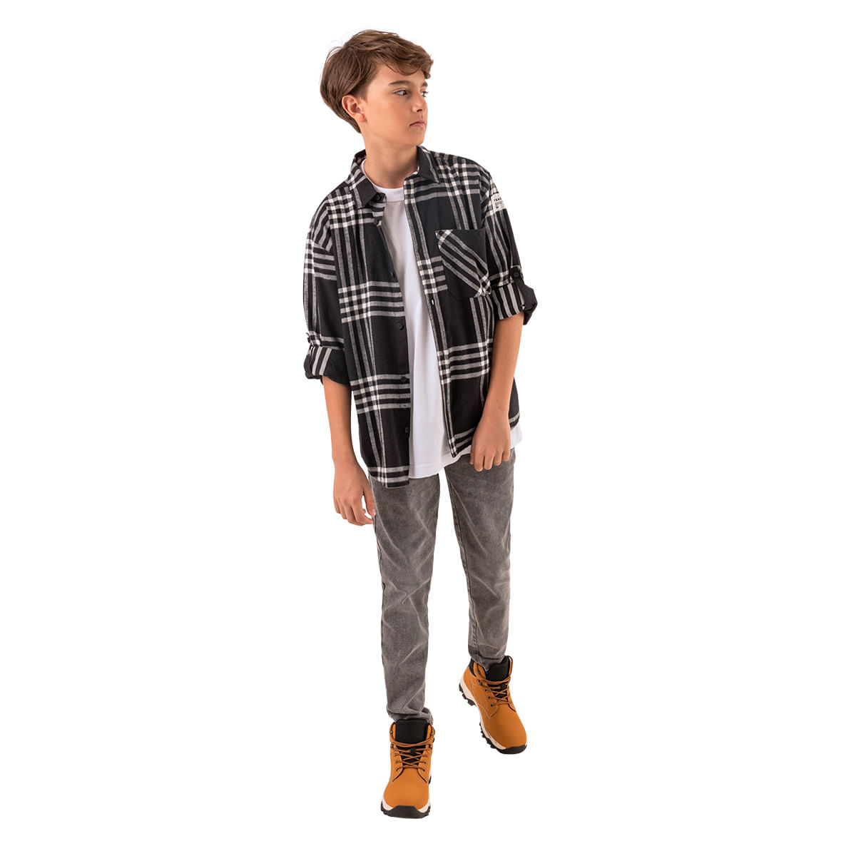 Camisa leñadora manga larga para niño