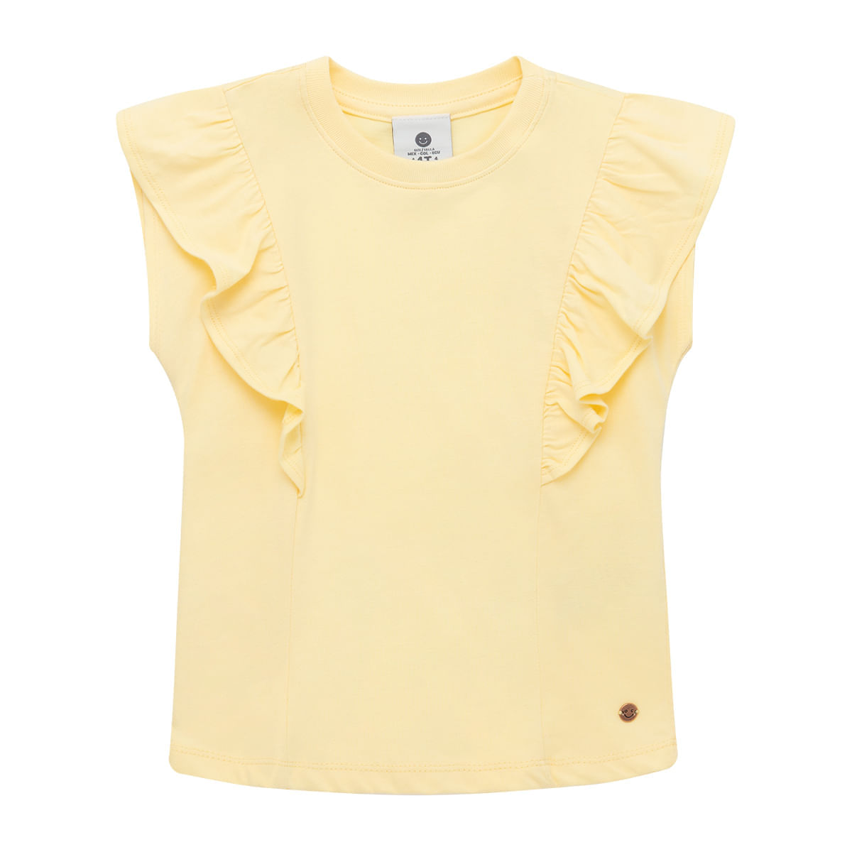 Camiseta manga corta con boleros y remaches para bebé niña