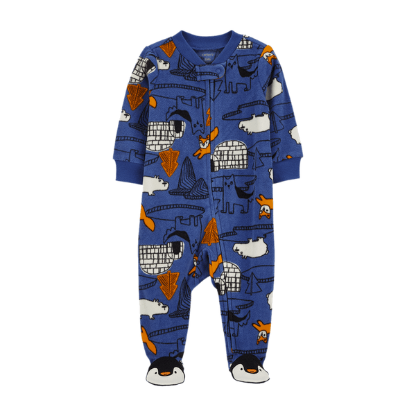 Pijama Enteriza Animales Azul Bebés Niños - Carter's