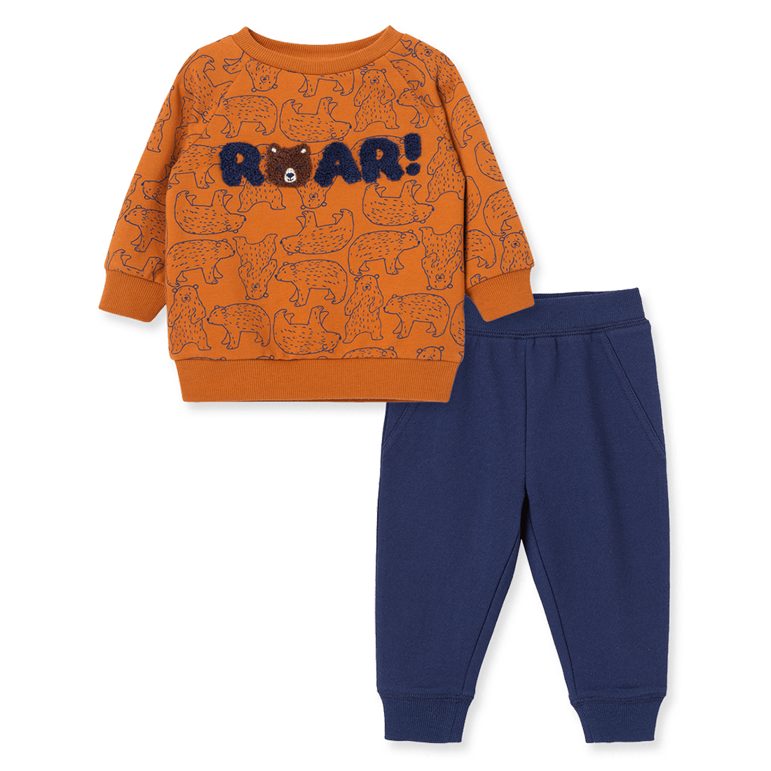 Set Buzo Naranja y Pantalón Azul Niños - Little Me