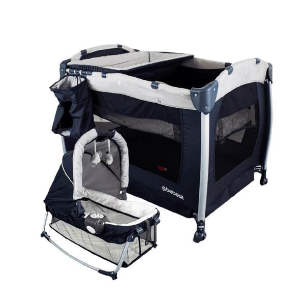 Cuna Corral para Bebé Pack N Play Osaka con Moisés Gris - Bebesit