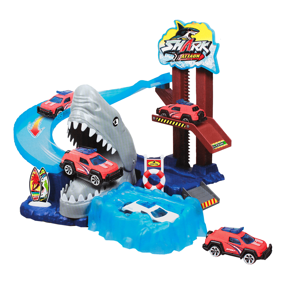 Tiburón Pistas De Hot Wheels Pepe Ganga Tiburón Autolavado Hot