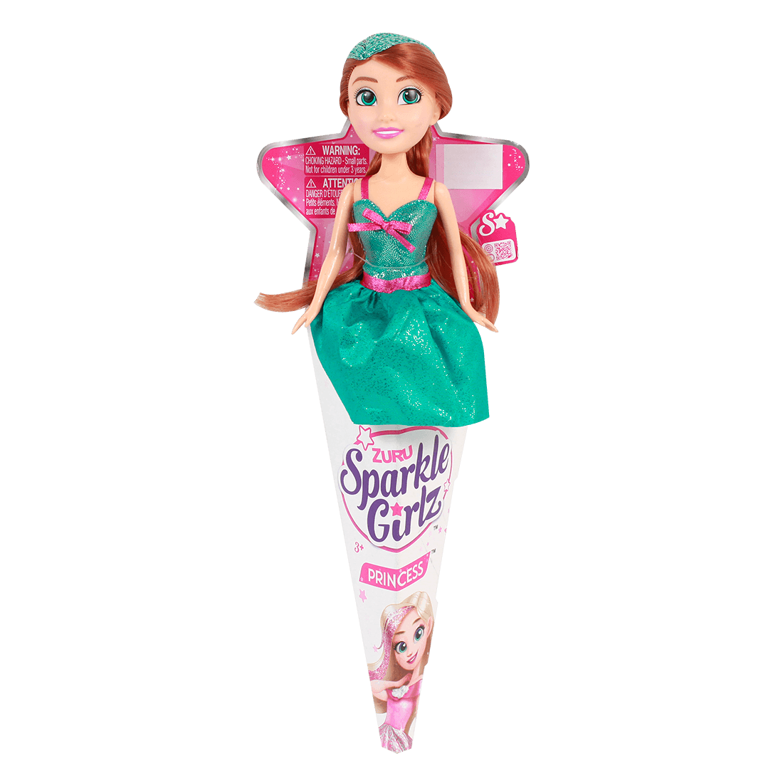 Muñeca Princesa Cono Cabello Azul - Sparkle Girlz