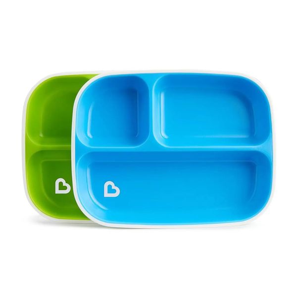 Set 2 Platos con Divisiones Azul y Verde - Munchkin