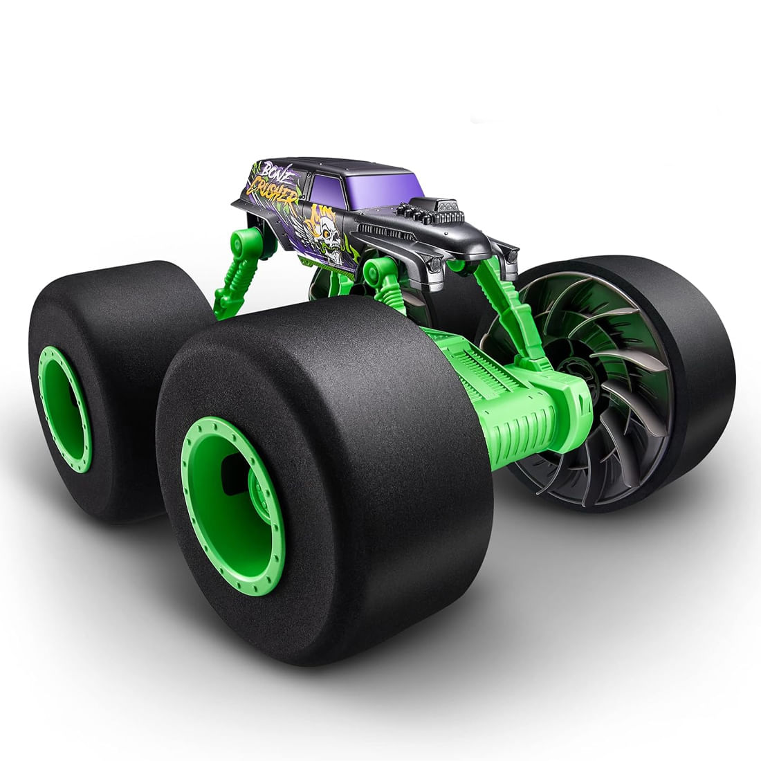Carro Todo Terreno Over Drive Monster Trucks Verde - Metal Machines