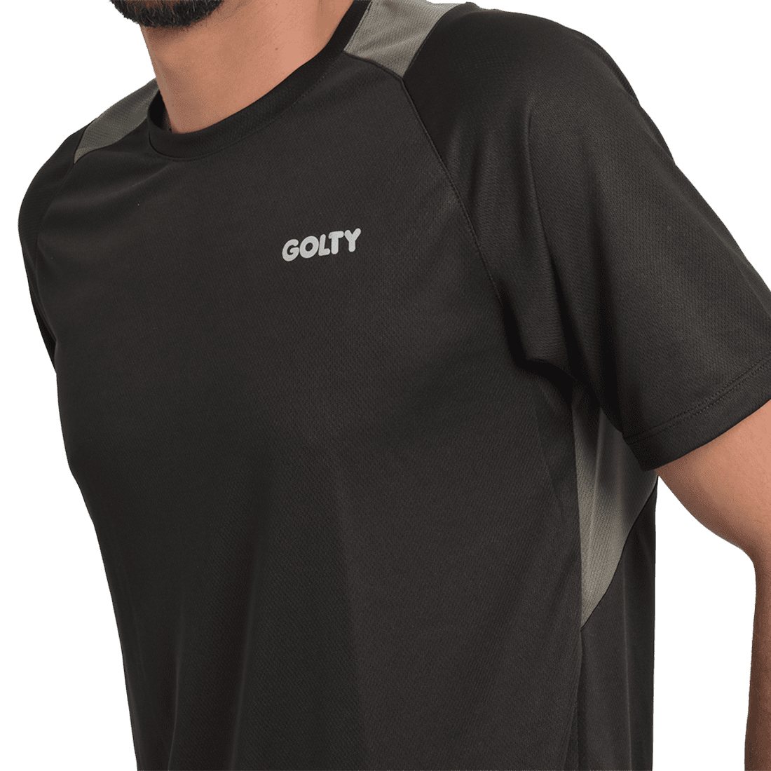 Camiseta Dry Active Negro y Gris Hombre - Golty