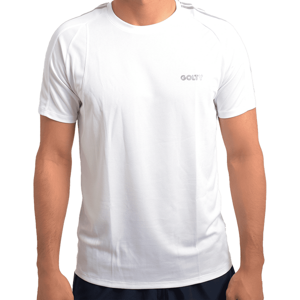 Camiseta Dry Active Blanco Rayas Hombre - Golty