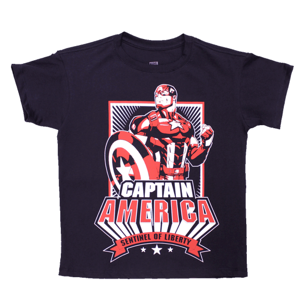 Camiseta Manga Corta Capitán América Niños - Superhéroes