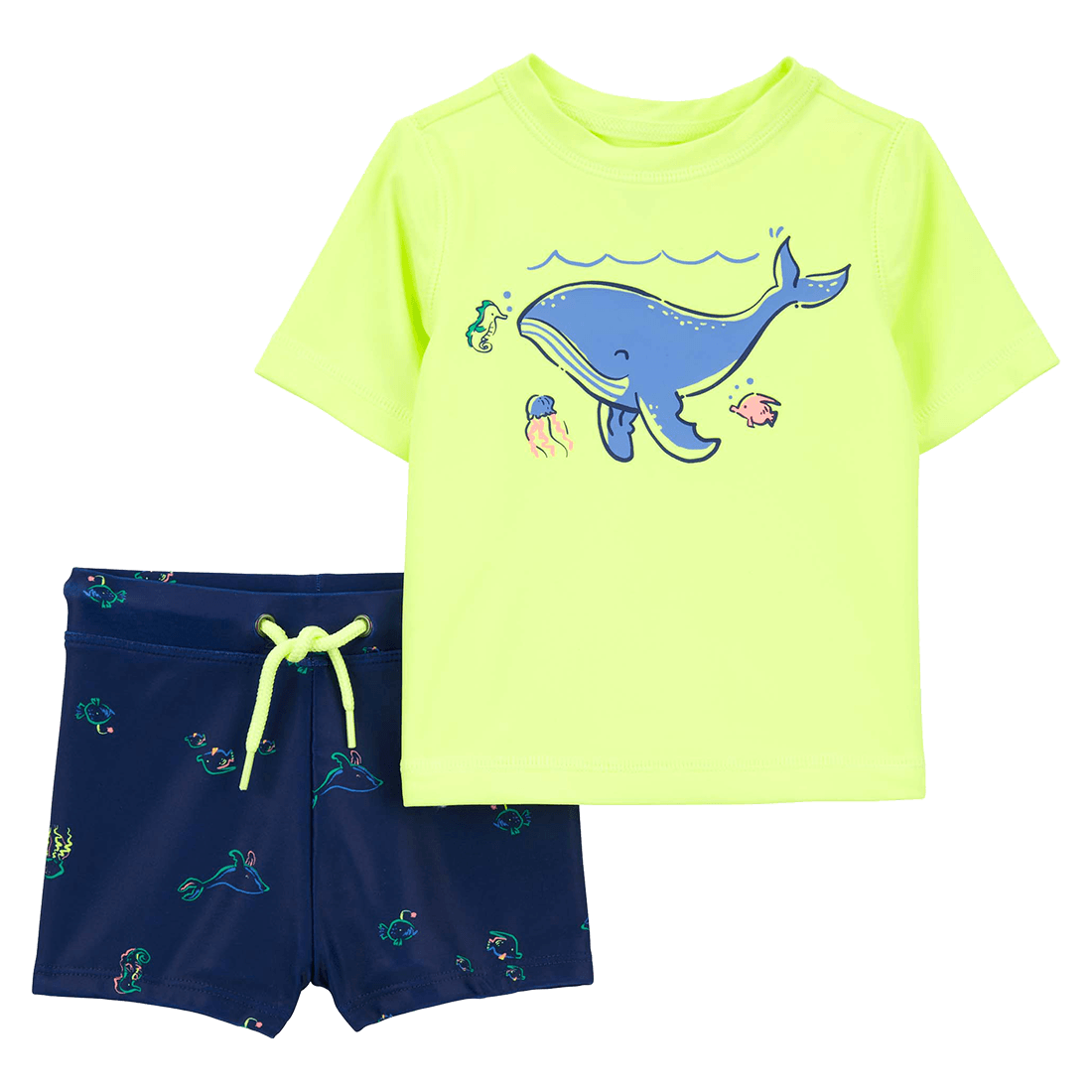 Vestido de Baño 2 Piezas Camiseta Amarilla y Short Azul Niños - Carter's
