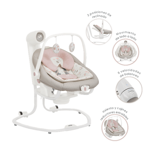 Silla Mecedora 2 en 1 para Bebé Serina Fl Rosa - Joie