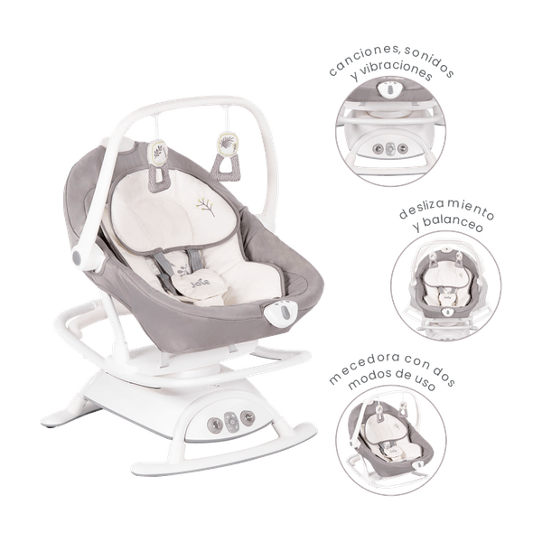 Silla Mecedora 2 en 1 para Bebé Sansa Fe Gris - Joie