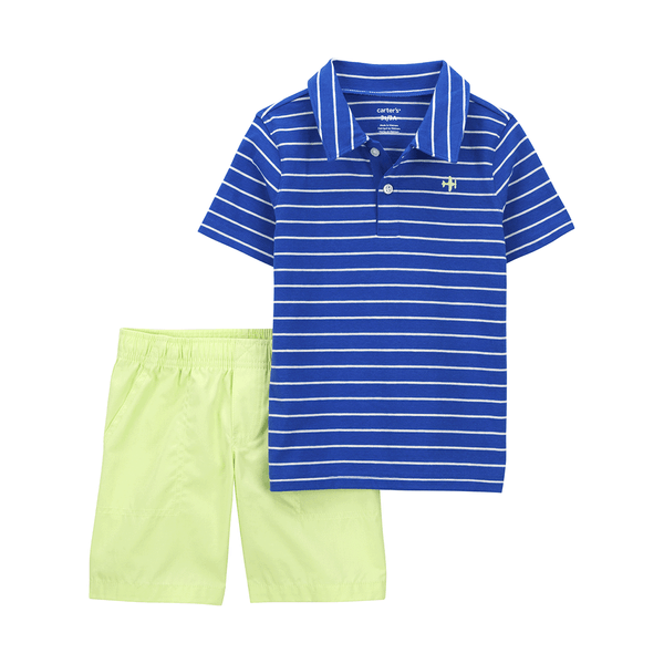 Set Camiseta Azul y Bermuda Amarilla Bebés Niños - Carter's