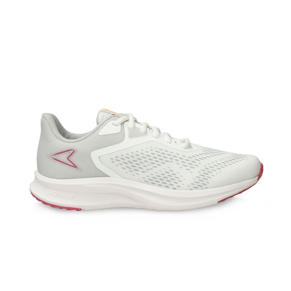 Tenis Deportivos Blanco-Gris Power Harrow Plus Racer Mujer