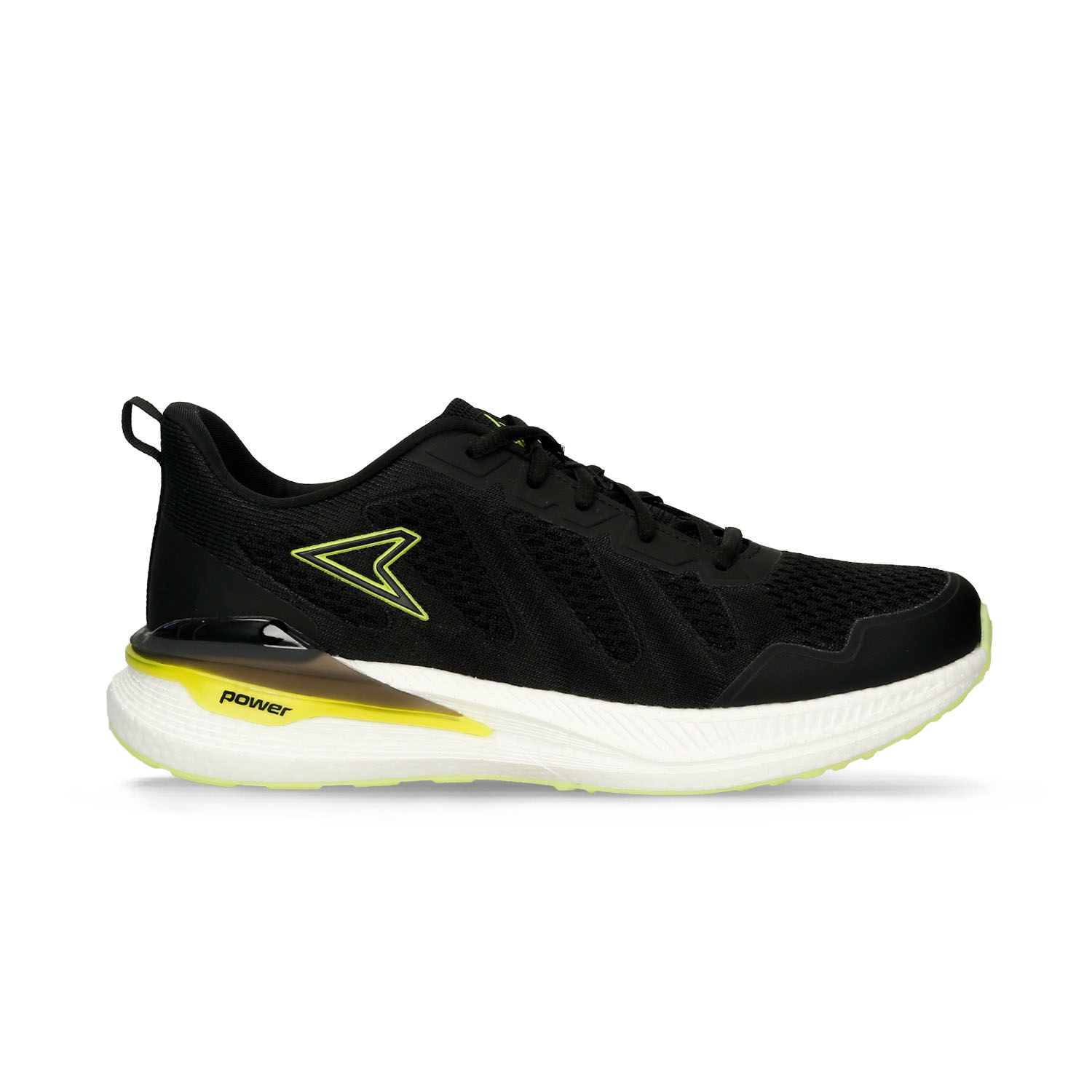 Tenis Deportivos Negro-Verde Power Bounce Runn Hombre