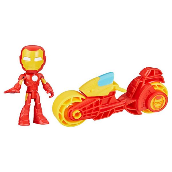 Set Figura Iron Man con Motocicleta - Spidey and His Amazing Friends