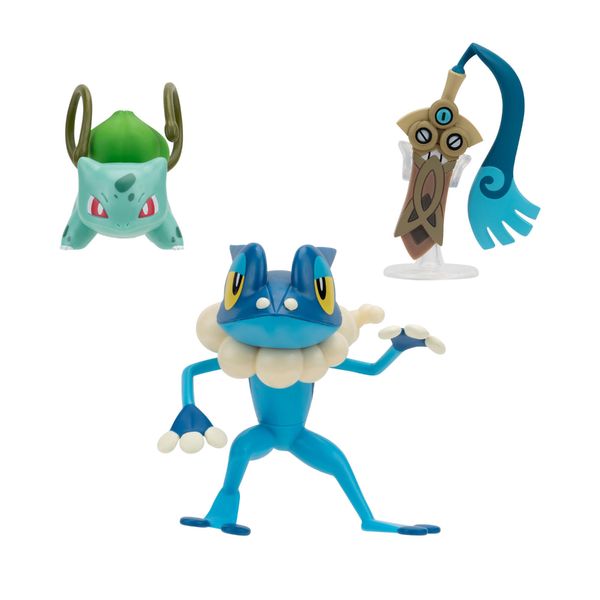 Figuras Pokemon X3 - Honedge With Stand - Bulbasaur y Frogedier