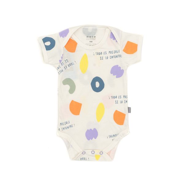 Body Manga Corta Figuras y Frases Blanco Bebés Unisex - Nato
