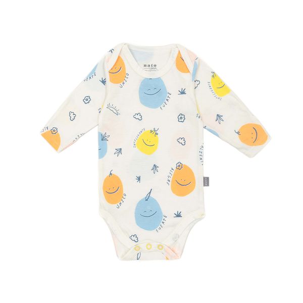 Body Manga Larga Caritas y Palabras Blanco Bebés Unisex - Nato