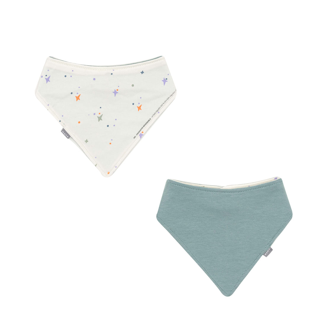 Babero Doble Faz Estrellas Multicolor Bebés Unisex - Nato
