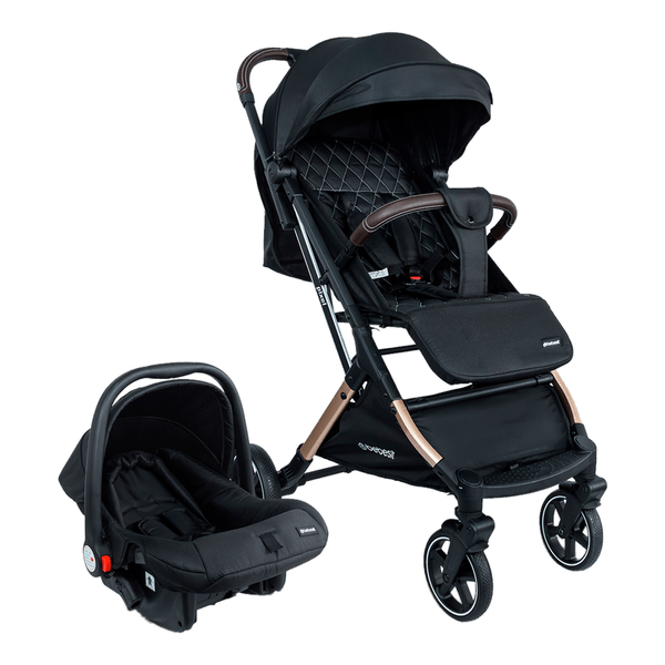 Coche para Bebé Travel System Compacto Pixel Negro + Portabebé - Bebesit