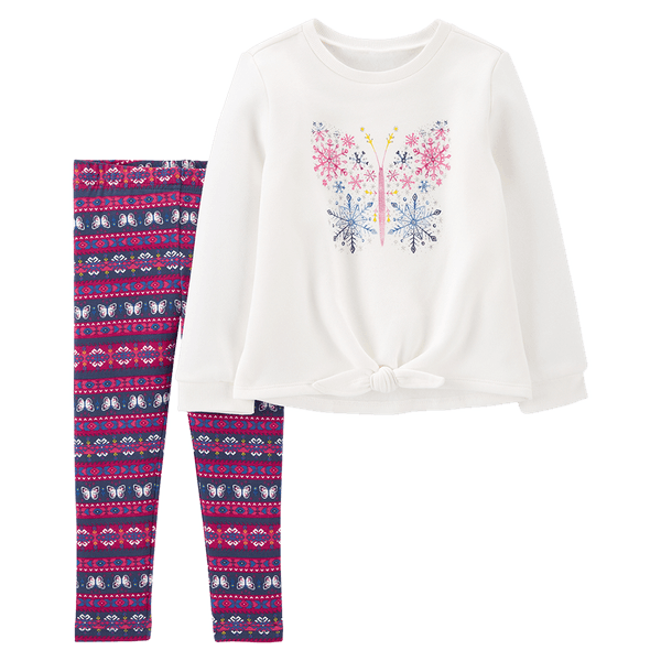 Set Camiseta Mariposa y Pantalón Multicolor Niñas - Carter's