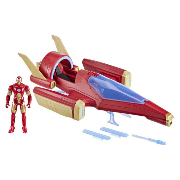Set Figura Avengers Epic Hero Series Iron Man y Jet de Combate - Marvel