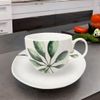 Set-Taza-Plato-Decorado-Hojas-Verde-Blanco---Ikhome