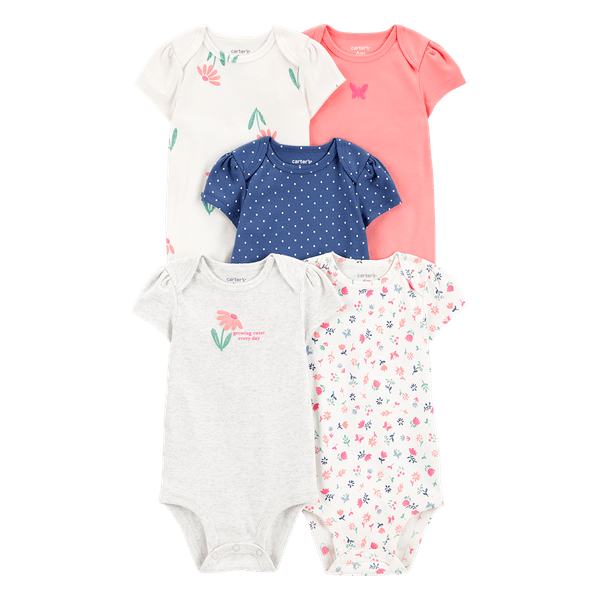Set-5-Bodies-Colores-Surtidos-Bebes-Niñas-Carter-s-0M Set-5-Bodies-Colores-Surtidos-Bebes-Niñas-Carter-s-0M