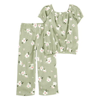 Set-Blusa-y-Pantalon-Flores-Verde-Bebes-Niñas---Carter-s-2T