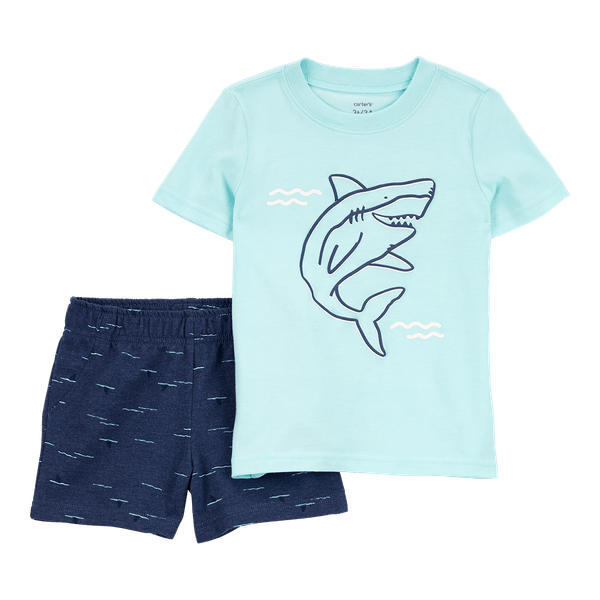 Set-Camiseta-Tiburon-y-Short-Azul-Niños---Carter-s-2T