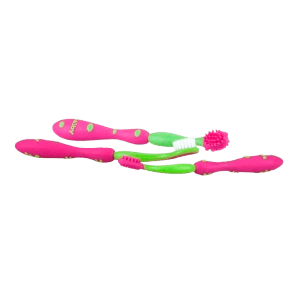 Set-Cepillos-de-Dientes-para-Bebes-Rosa-3-Piezas-Nuby