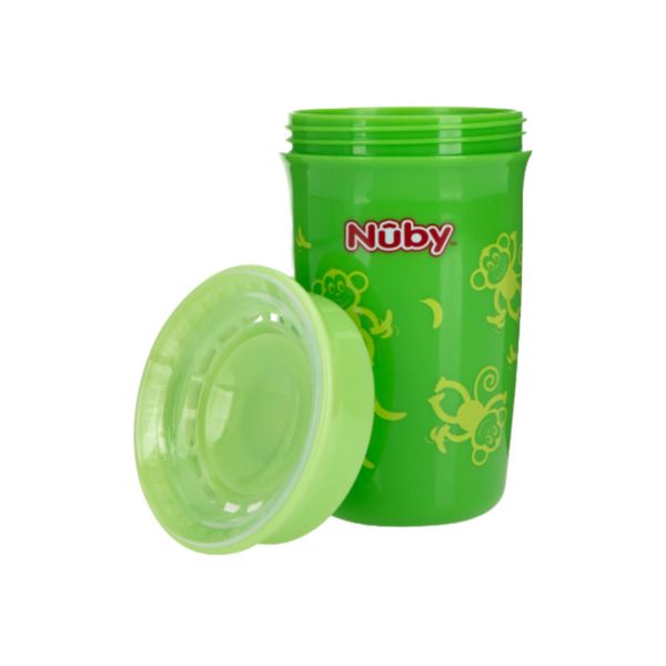Vaso-Plastico-Retractil-Mono-Verde-10oz-Nuby
