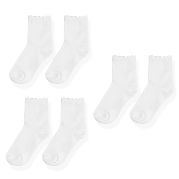 Set-3-Medias-Blancas-con-Detalle-Superior-de-Borlas-Unisex-Honey-Bees-7-9Y