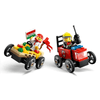 Set-Coches-de-Carreras--Pizza-vs-Camion-de-Bomberos-70-Piezas-LEGO