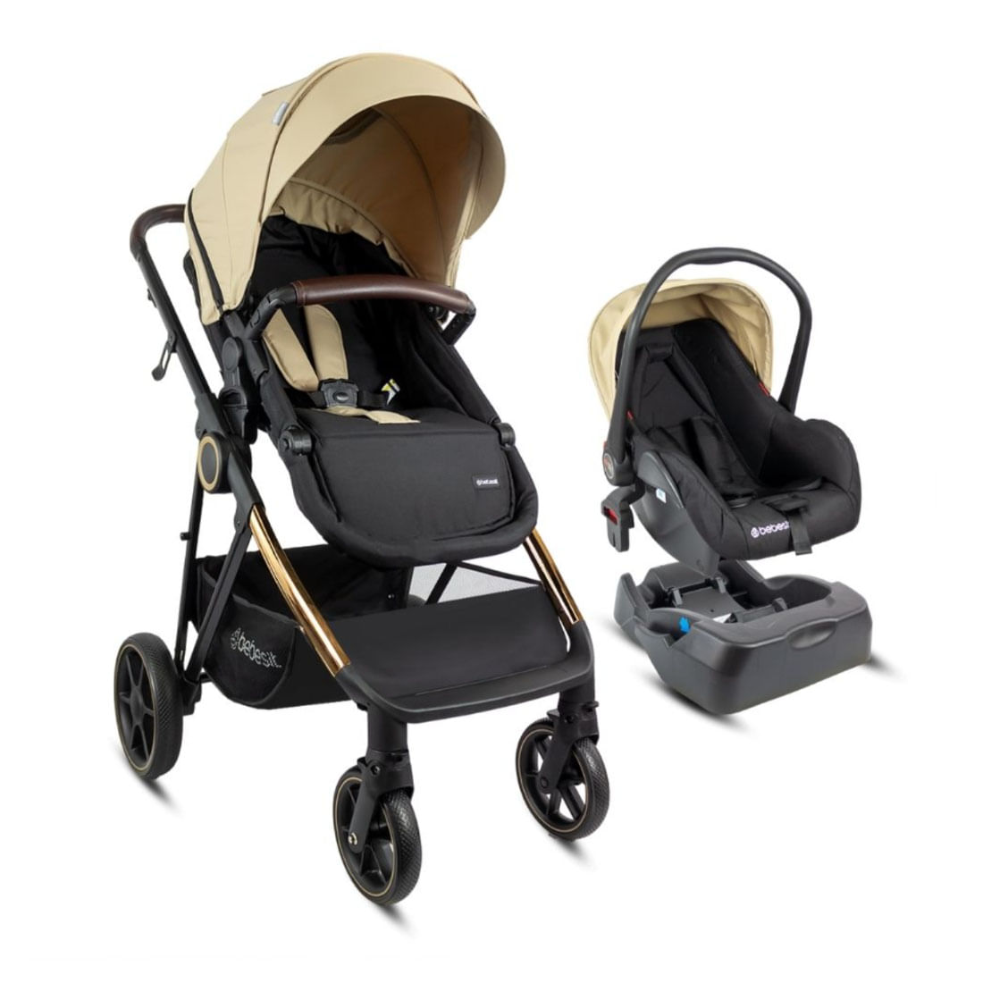 Coche Travel System Cosmos con Base de Auto Beige - Bebesit