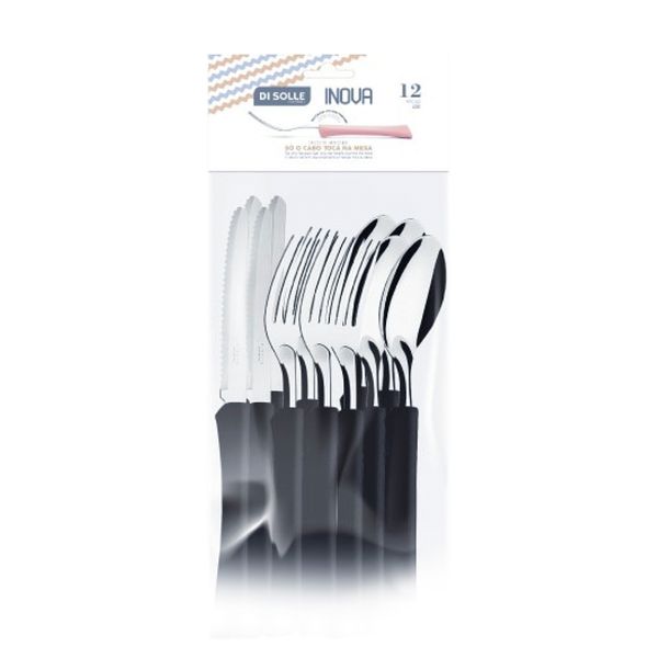 Juego-de-Cubiertos-Inova-Negro-12-Piezas---Disolle Juego-de-Cubiertos-Inova-Negro-12-Piezas---Disolle