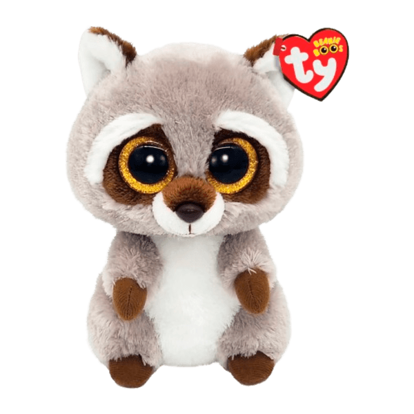 Peluche-Beanie-Boos-Oakie-Mapache-Gris-15cm-Ty