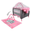 Corral-Cuna-Mecedora-3-en-1-Miami-Gris-y-Rosa-Happy-Baby