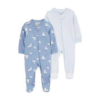 Set-2-Pijamas-Enterizas-Patos-Azul-Bebes-Niños-Carter-s-3M