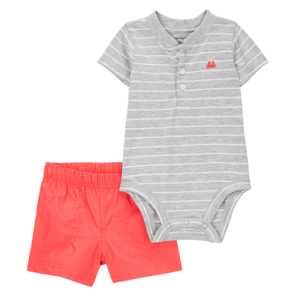 Set-Body-Gris-y-Short-Bebes-Niños-Carter-s-18M Set-Body-Gris-y-Short-Bebes-Niños-Carter-s-18M