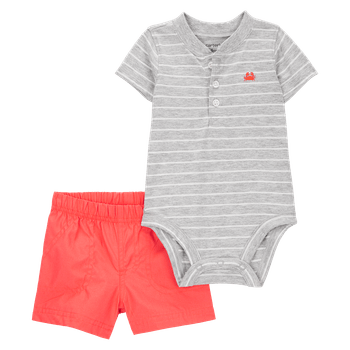 Set-Body-Gris-y-Short-Bebes-Niños-Carter-s-24M