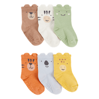 Set-6-Pares-de-Medias-Surtido-Animales-Bebes-Unisex-Carter-s-0-3M